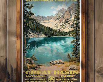 Great Basin National Park Poster, Nevada Travel Print, Home Decor, Wall Art Painting, Hiking Gift