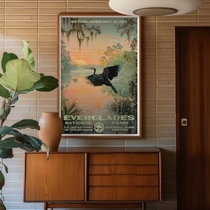 Everglades National Park Poster, Florida Travel Print, Home Decor, Wall Art Painting, Hiking Gift image 2