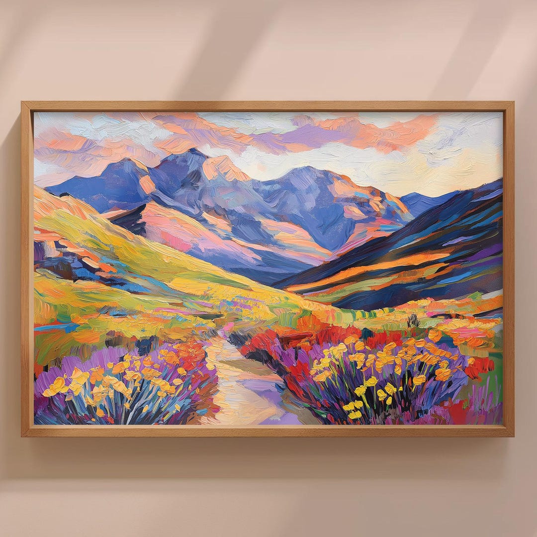 Rocky Mountain Wildflower Painting, Colorado Landscape Art Print ...