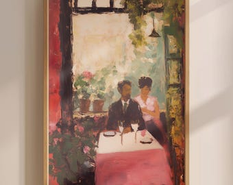 Two Lovers - Impressionist Painting Portrait Wall Art Print, Large Gallery Art, 24x36, 20x30, 16x24, 12x18, French Fine Art Print