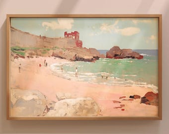 Seaside Escape - Impressionist Painting Landscape Wall Art Print, Large Gallery Art, 36x24, 30x20, 24x16, 18x12, Coastal Art Print