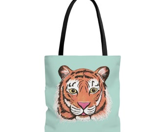 Tiger Portrait Large Tote Bag