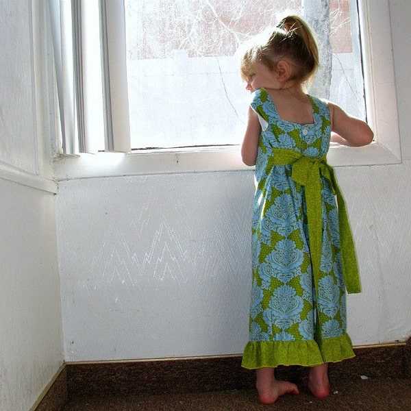 Janie Jumper--Girls ruffled wide legs--sizes 2/3T, 3/4T, 4/5T and 5/6 T