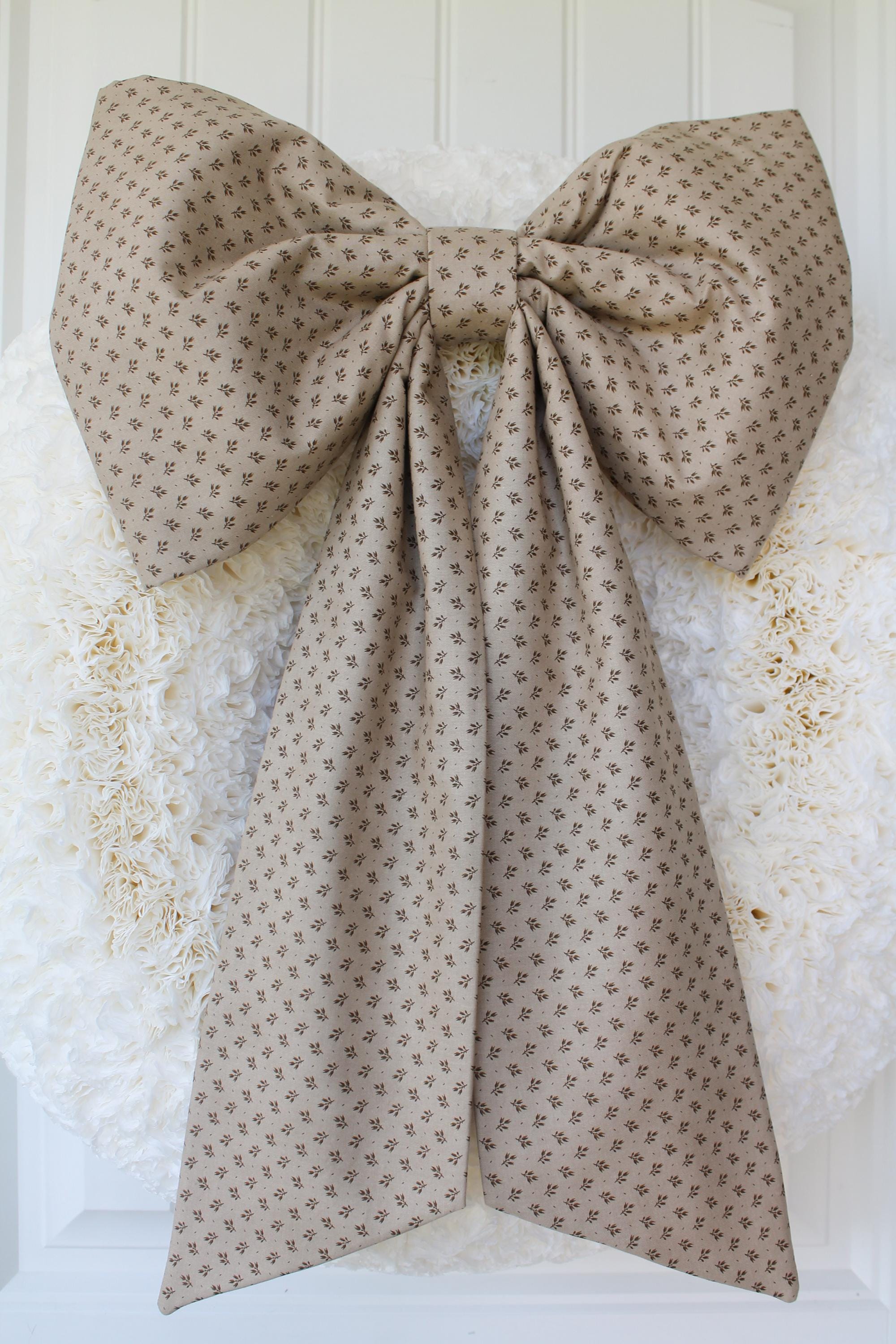 Large Fabric Bow For Wreath Autumn Bow Fall Bow Thanksgiving Bow Home Decor Fall Decor Autumn Decor Cider and Branch Large Fabric Bow