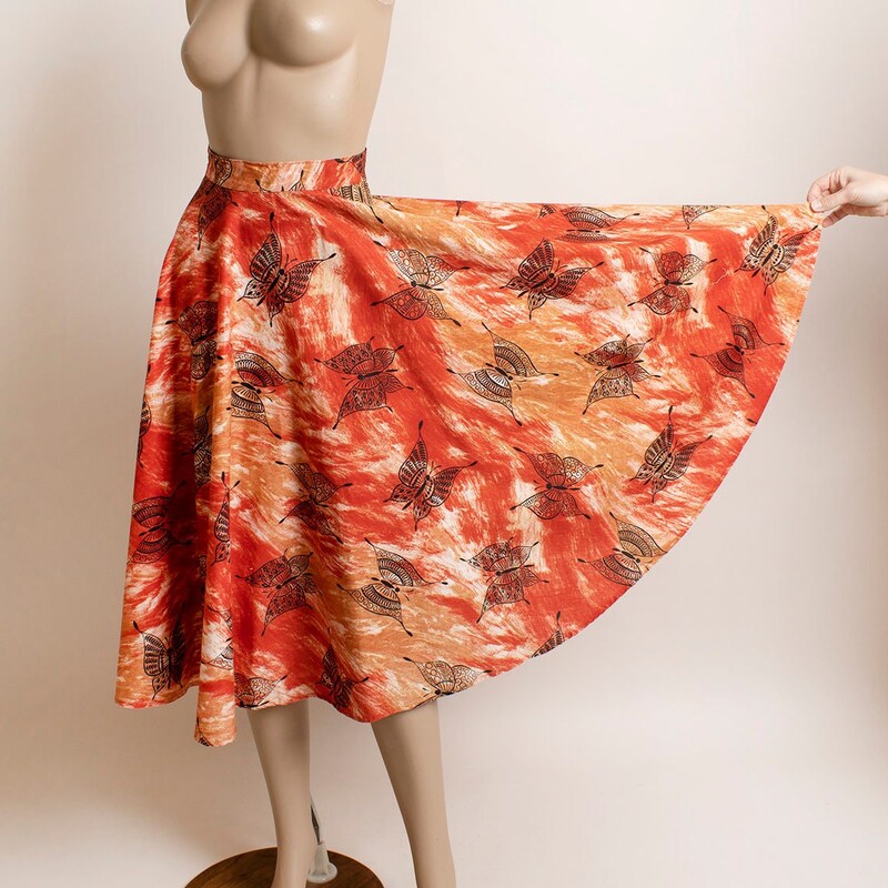 Vintage Red Butterfly Embroidery Shirt Skirt main image 1