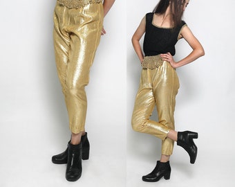 Gold Lame Pants - Etsy