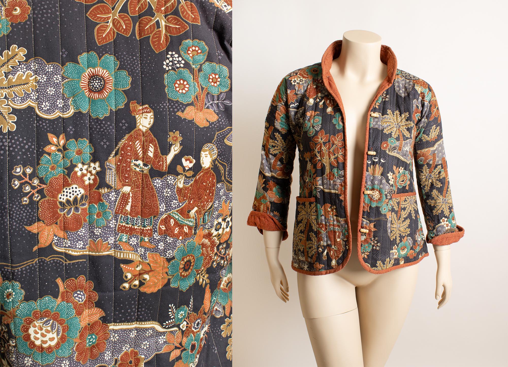 Vintage 1970s Quilted Jacket - 70s Fritzi Asian Japanese