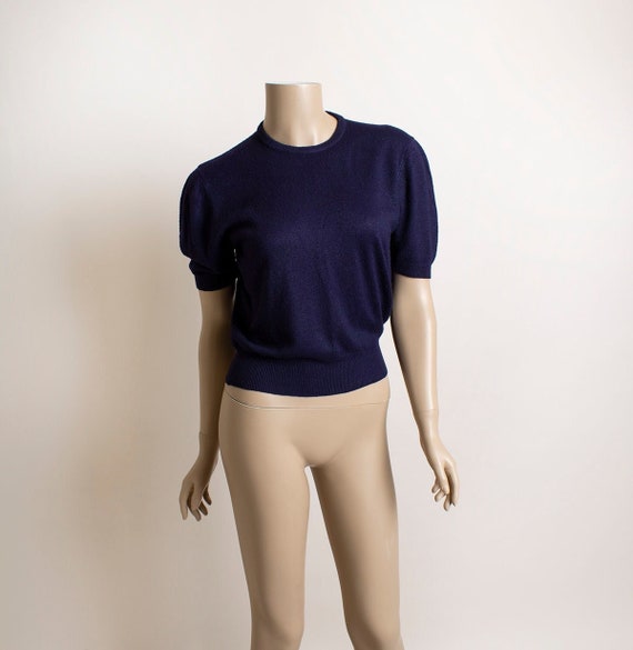 Vintage 1940s Penney’s Sweater Top - Dark Navy Blu