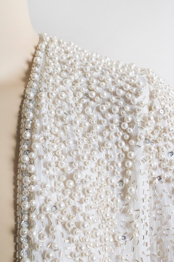 Vintage Pearl Beaded Silk Cardigan Top - Saks Fif… - image 4