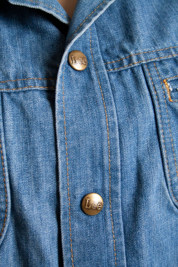 Vintage 1970s Denim Jacket - Lee Set Medium Blue … - image 4