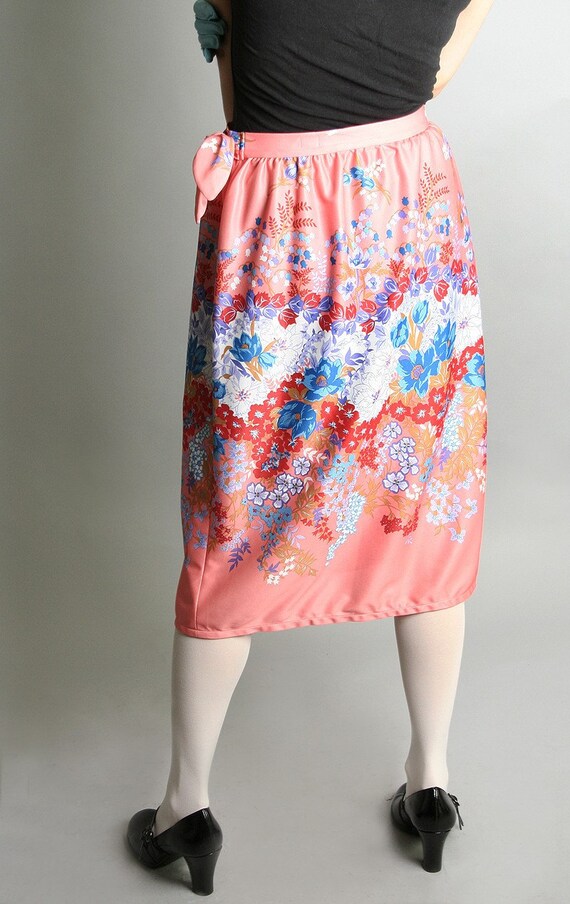 Items similar to Vintage Floral Wrap Skirt - Sweet Peach - Small on Etsy