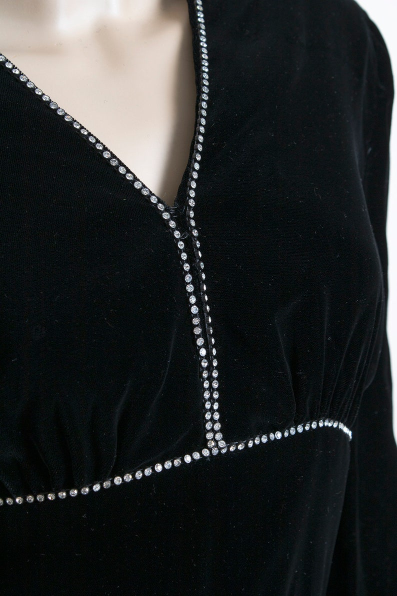 1970s Velvet Embellished Victor Costa