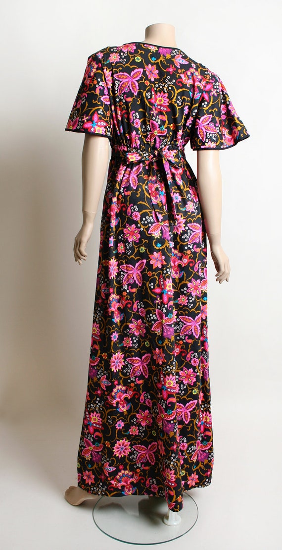 Vintage 1960s Maxi Dress - Psychedelic Hot Pink F… - image 2