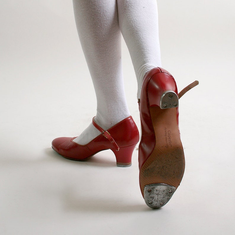 Vintage Tap Shoes Capezio Cherry Red Heels size 6 1/2 6.5 US | Etsy