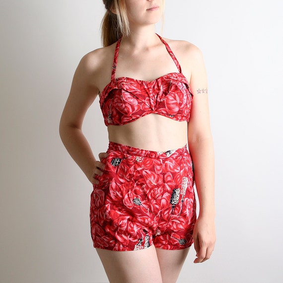 Vintage 1950s Kamehameha Bikini Bathing Suit - Mis