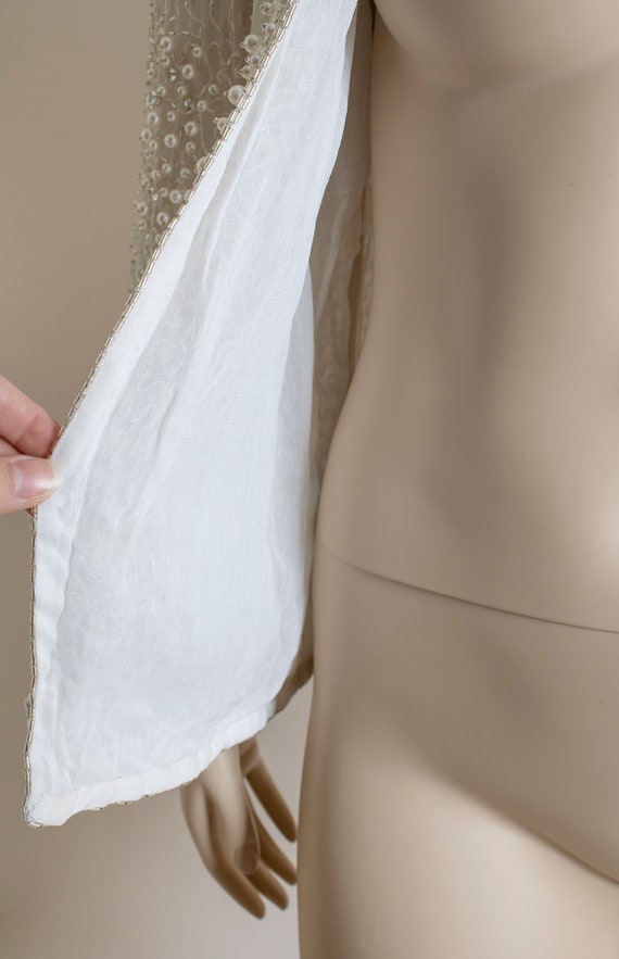 Vintage Pearl Beaded Silk Cardigan Top - Saks Fif… - image 8