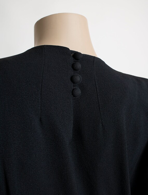 Vintage 1940s Dress - Studded and Beaded Black Ra… - image 6
