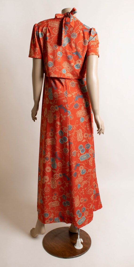 Vintage 1970s Floral Maxi Dress with Matching Cro… - image 7