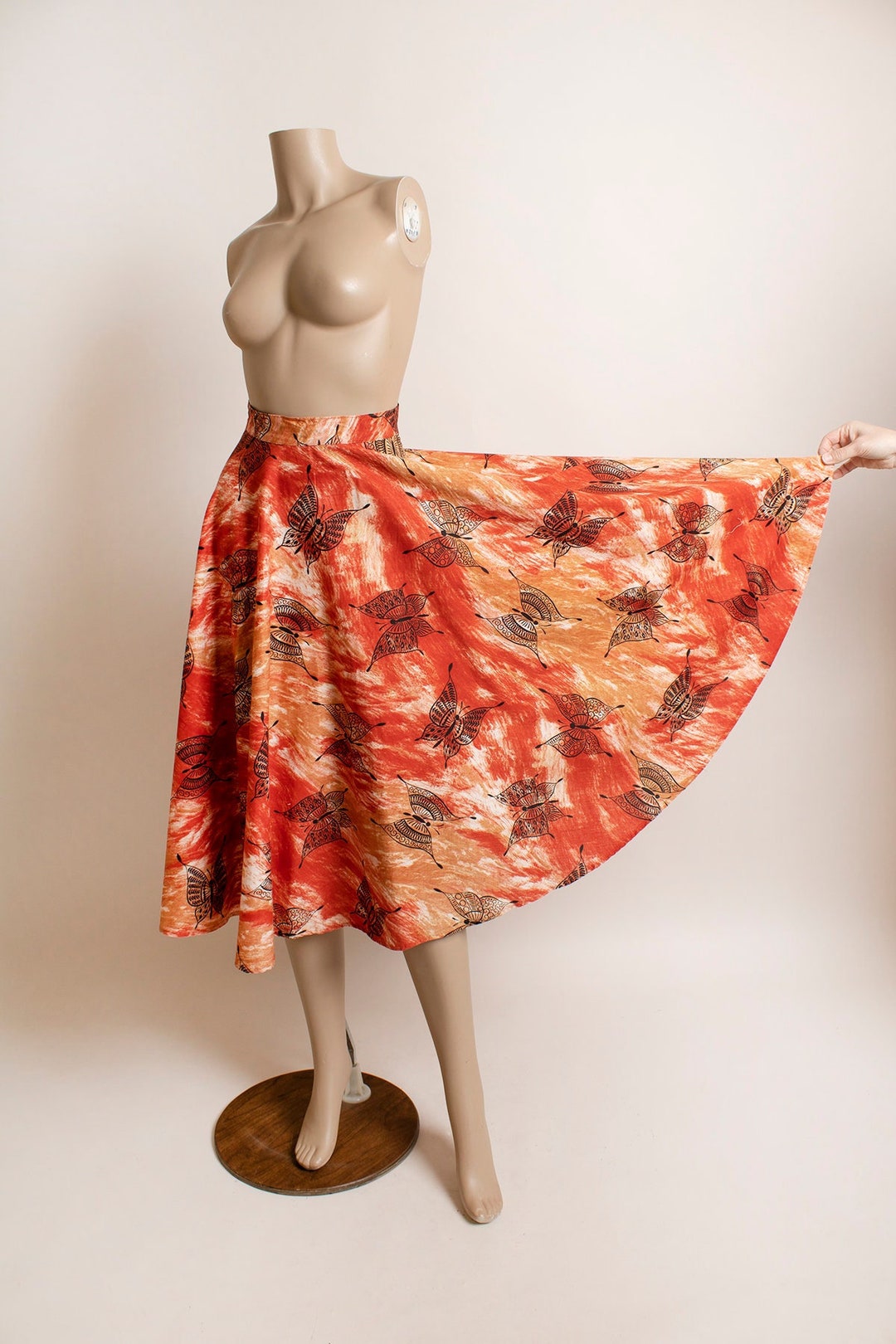 1960s Butterfly Print Mini Skirt