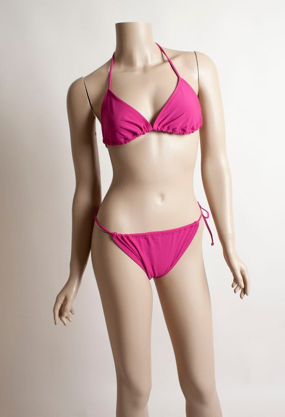 Vintage 1970s Bikini - DeWeese Design Hot Magenta… - image 7