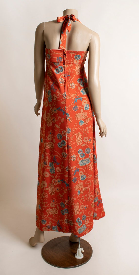 Vintage 1970s Floral Maxi Dress with Matching Cro… - image 4