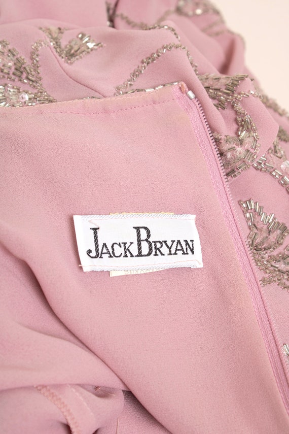 Vintage Mauve 1970s Beaded Dress - Draped Billowy… - image 9