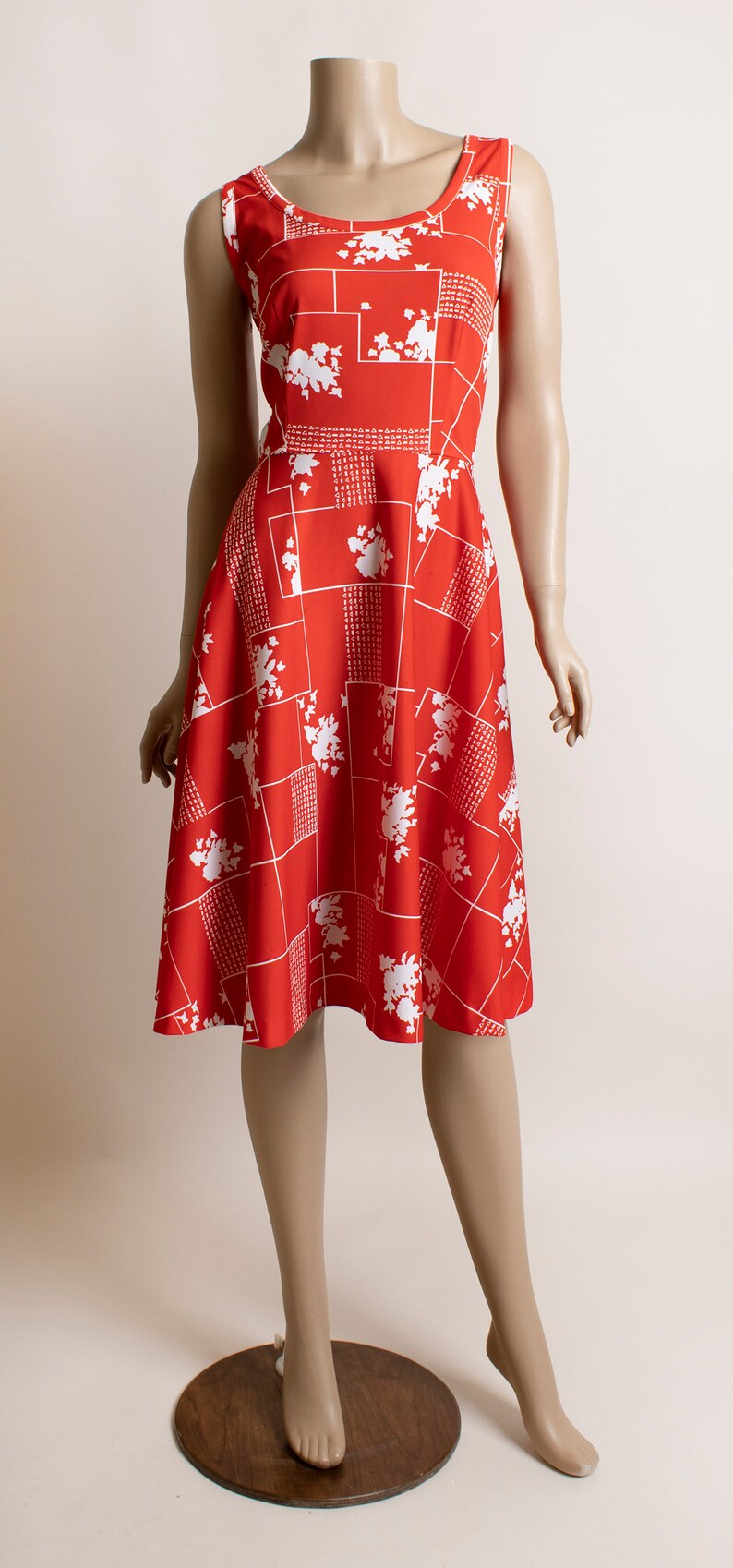 Vintage 1970s Dress & Jacket Set Cherry Red Floral Print Etsy