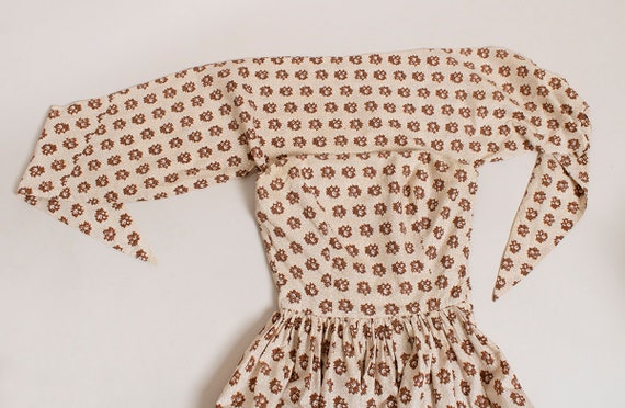 Vintage 1950s Halter Dress - Light Cocoa Brown Au… - image 10