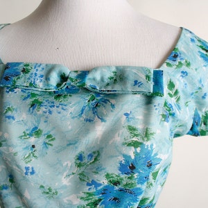 Vintage 1960s Dress Aquamarine Bubble Petal Skirt Floral - Etsy
