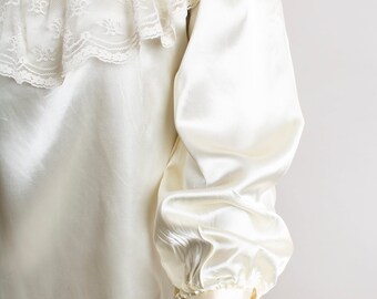 ガ二ーサックス Jessica's Gunnies パフスリーブブラウス Vintage Gunne Sax Blouse - Ivory Jessica's Gunnies Lace Bib