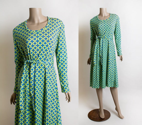 1970s Yellow & Black Maurice Dress