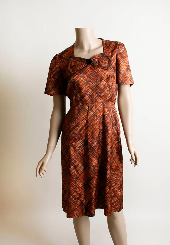 Vintage 1960s Dress - Autumn Rust Evening Cocktai… - image 2