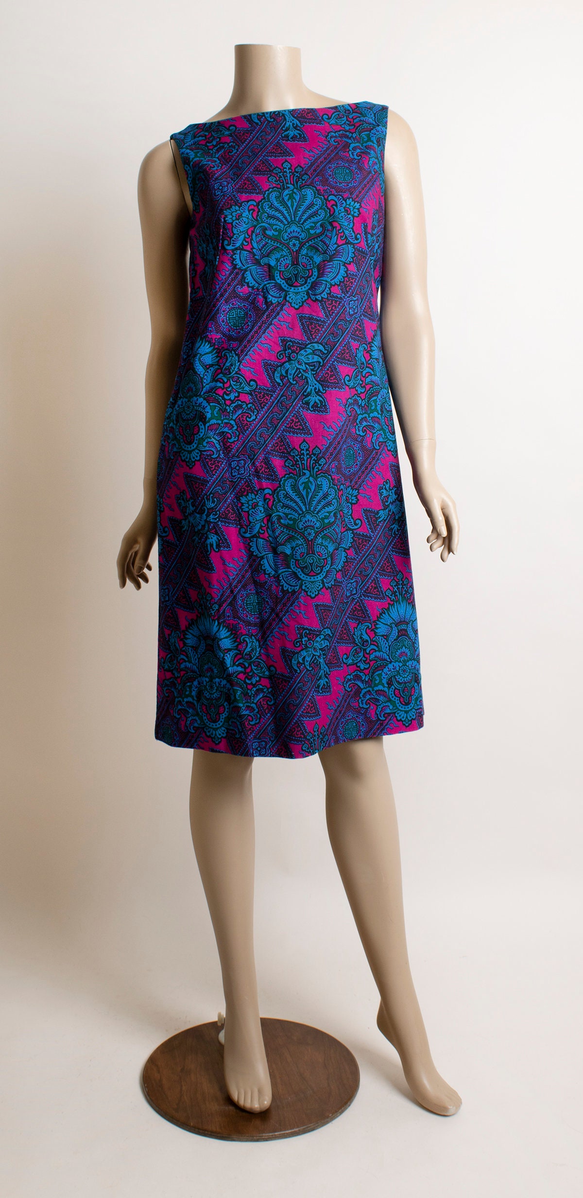 Vintage 1960s Lanz Shift Dress - Psychedelic Floral Purple