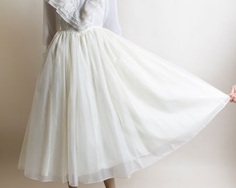 Gunne Sax ホワイト コットン フレアロングスカート セール】【Unblend】 コットン フレア ロングスカート（スカート