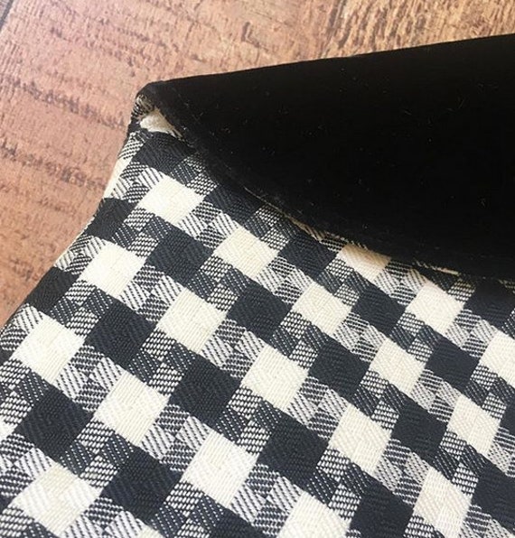 Vintage 1960s Houndstooth Purse - Geometric Velve… - image 2