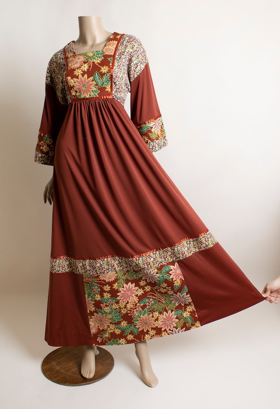 Vintage 1970s Maxi Prairie Dress Young Edwardian … - image 8