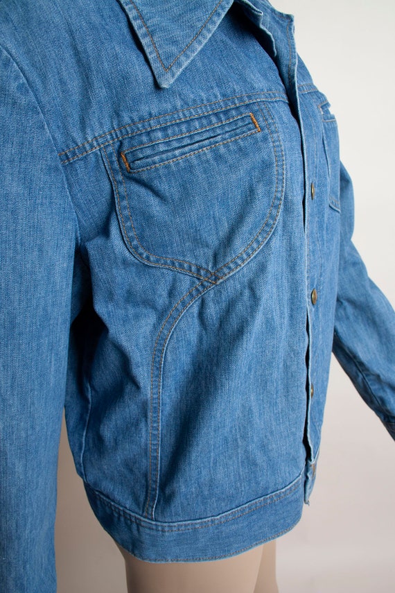 Vintage 1970s Denim Jacket - Lee Set Medium Blue … - image 8