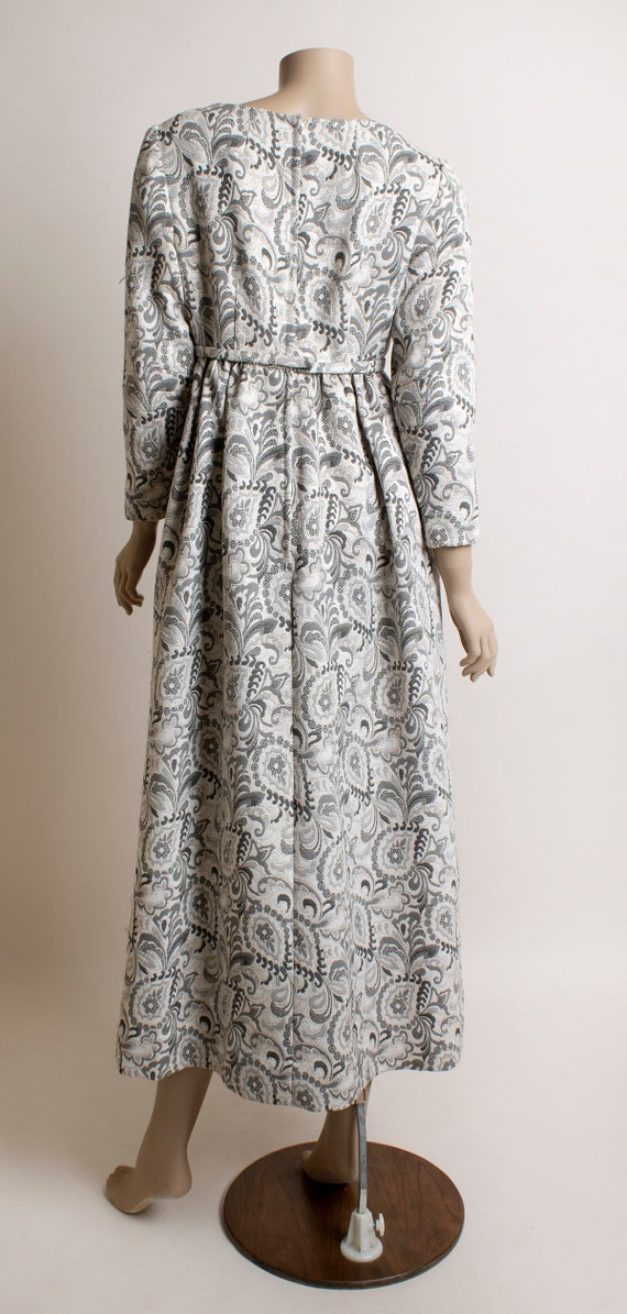 Vintage Paisley Print Maxi Dress - 1960s 70s styl… - image 4