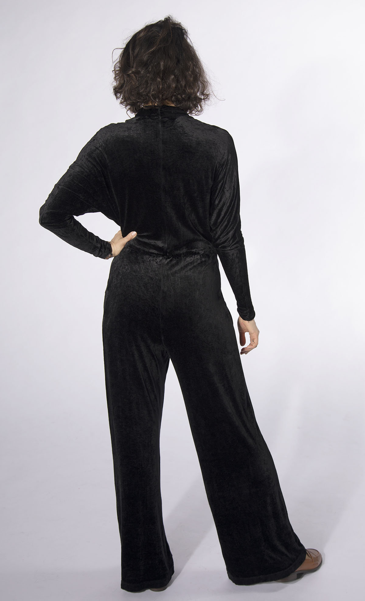 Vintage 1980s Jumpsuit Black Crushed Velvet Style Rayon - Etsy