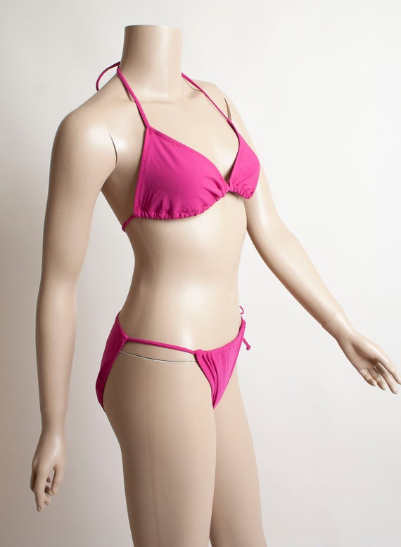 Vintage 1970s Bikini - DeWeese Design Hot Magenta… - image 2