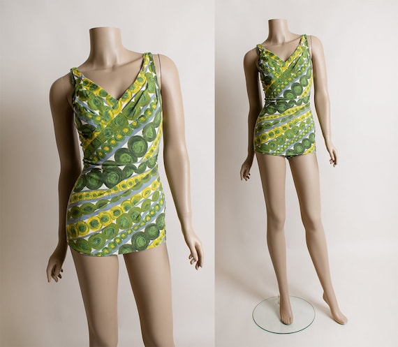 Vintage 1950s Rose Marie Reid Bathing Suit - Green & … - Gem
