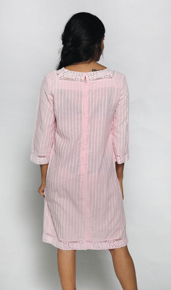 Vintage 1960s Dress - Pastel Pink Pleated Tiered … - image 5
