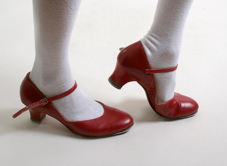 Vintage Tap Shoes Capezio Cherry Red Heels size 6 1/2 6.5 US Etsy