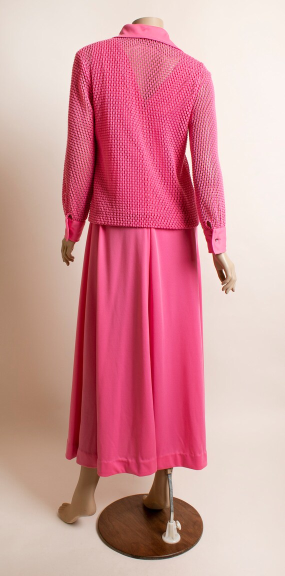 Vintage 1970s Barbie Pink Maxi Dress with Jacket … - image 7