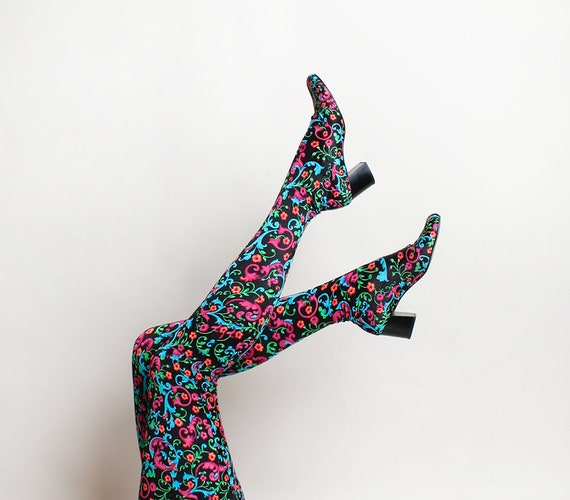 Vintage 1960s Pan-T Boots - Psychedelic Floral Pri