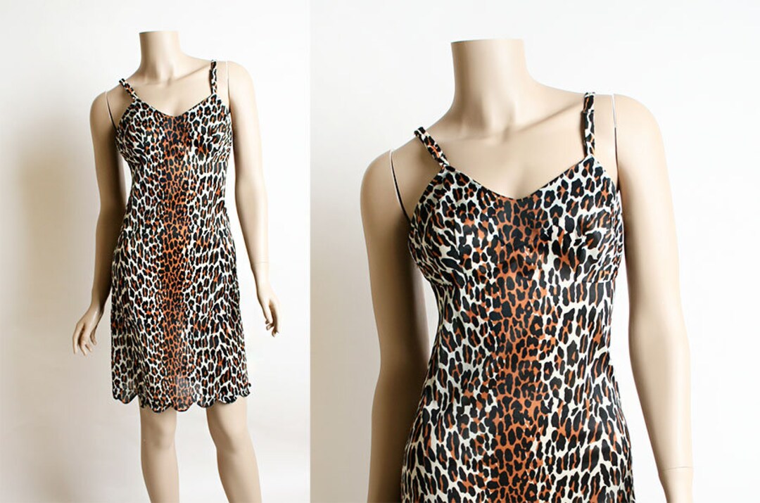 Vintage Leopard Print Slip Jungle Girl Slinky 1960s Nightie - Etsy