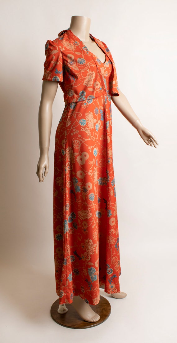 Vintage 1970s Floral Maxi Dress with Matching Cro… - image 8