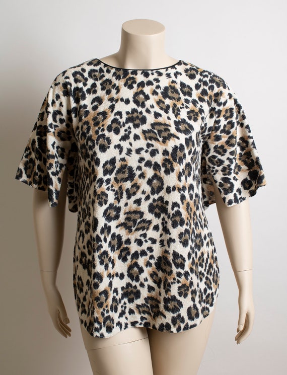 Vintage Lucie Ann Leopard Print Terry Cloth Top -… - image 6