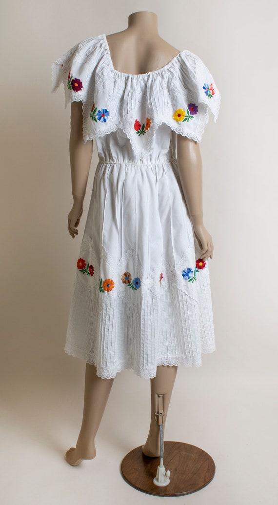 Vintage Off Shoulder Summer Mexican Dress - Color… - image 6