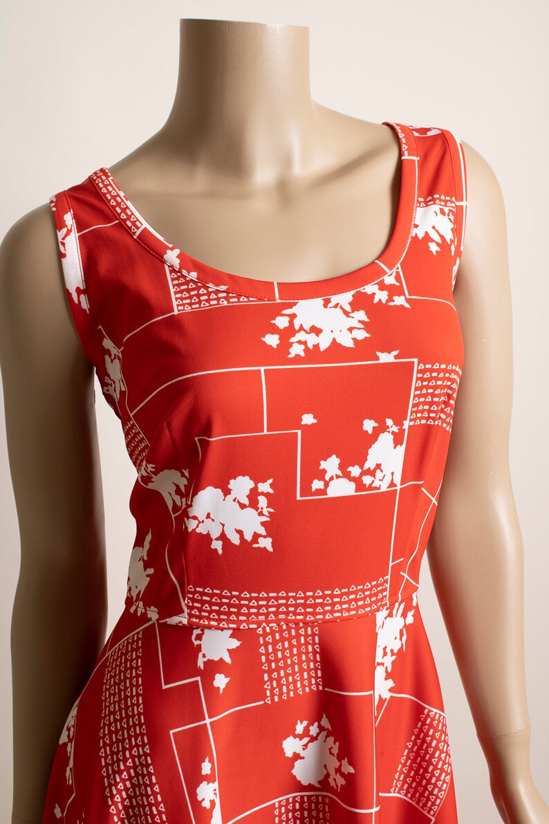 Vintage 1970s Dress & Jacket Set Cherry Red Floral Print Etsy